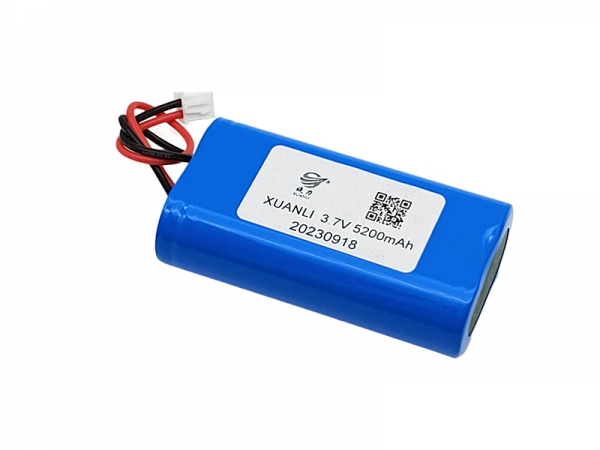 3.7V 5200mAh 圓柱鋰電池|18650 1S2P 2pin 正向插頭
